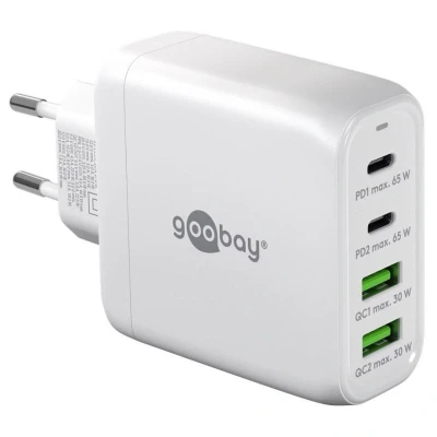Afbeelding van Goobay USB C PD multiport snellader (68 W) wit 2x poorten (Power Delivery) en A (Quick Charge)
