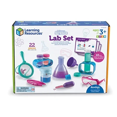 Afbeelding van Learning Resources Primary Science Laboratoriumset voor kinderen (roze), wetenschappelijk onderzoek met 10 experimenten, STEM speelgoed peuters en kleuters, 3+