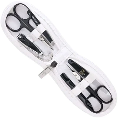 Afbeelding van Nagelverzorgingsset &#039;Piemont&#039; 6 delig. manicure pedicure reisetui set nagelset nagelnecessaire, stalen instrumenten merkkwaliteit, manicureset kunstleer