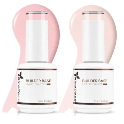 Afbeelding van Nicedeco 8 in 1 Builder Base Gel Set Semi permanente Building Uitbreiding Versterking Color Nail Art 2 X 15ML Kit