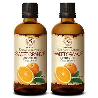 Afbeelding van Zoete Sinaasappel Set 2xEtherische Olie 100ml 100% Puur &amp; Natuurlijk Aromatherapie Geurolie Geurverspreider Ontspanning Toevoegen aan Bad Cosmetica Massage Wellness Aroma Lamp Of Elektrische Diffuser