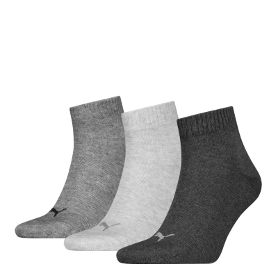 Afbeelding van Puma Sokken 3P Quarter Socks Grijs Maat 39/42