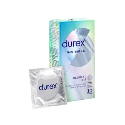 Afbeelding van Durex Onzichtbare condooms extra dun voor intensief gevoel bij het gemeenschappelijk liefdesspel (Superthin 10)