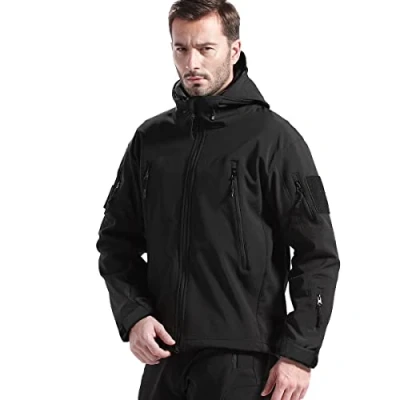 Afbeelding van FREE SOLDIER Softshelljas, militair jack, softshelljassen voor heren, voering van fleece buiten, winddichte jas met capuchon, warme tactische jassen, meerdere zakken jachttochten en heren