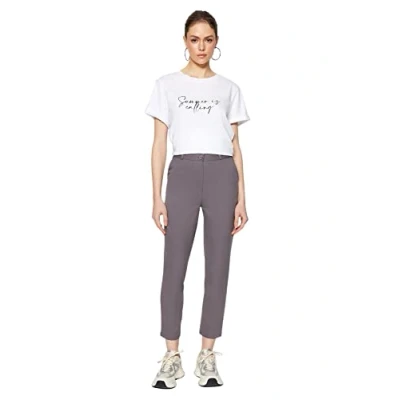 Afbeelding van Trendyol Zwarte Basic Cigarette Skinny Leg Geweven Stoffen Broek Twoss19St0038