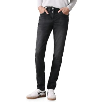 Afbeelding van Cecil IM Casual fit Slim jeans, Dames, Maat: 33x28, Grau