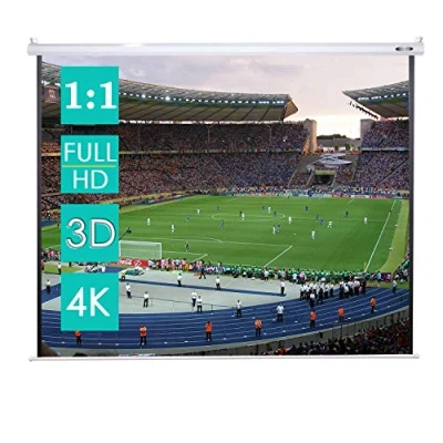 Afbeelding van CCLIFE Projectiescherm, formaat 1: 1, oprolbaar, geschikt voor thuisbioscoop en kantoor, ook als Full HD 3D scherm, 203 x cm, 178 cm of 152