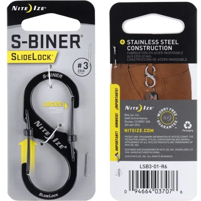 Afbeelding van Nite Ize S Biner #3 Slidelock RVS ZwartBlack
