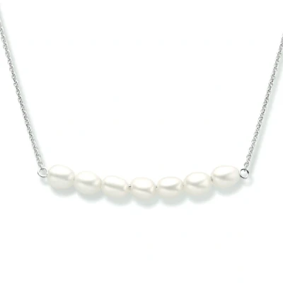 Afbeelding van Zilver Gerhodineerde Collier parel 3 1334316 Sieraden compleet horloge Zilverkleur