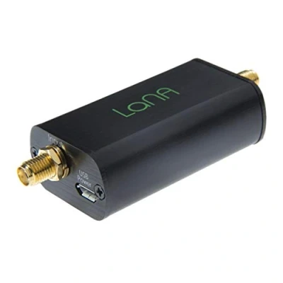 Afbeelding van NooElec LaNA Ultra Low Noise Amplifier (LNA) Module voor RF &amp; Software Defined Radio (SDR) met behuizing en accessoires. Breedband 20MHz 4000MHz frequentiemogelijkheid bias tee