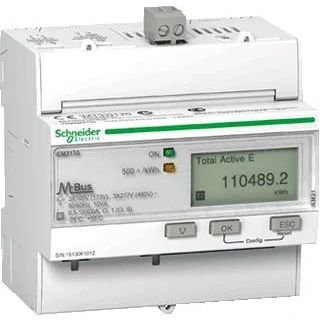 Afbeelding van Schneider electric iem3135 advanced energie meter 3 faschneider mbus mid 63a a9mem3135