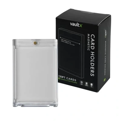 Afbeelding van Vault X Magnetische Kaartenhouders 130pt voor Trading Cards, One Touch Harde Hoezen met UV Bescherming, Transparante Weergave Verzamelspeelkaarten, Sportkaarten, TCG (5 Stuks)