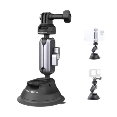 Afbeelding van PGYTECH CapLock zuignap houder compatibel voor DJI OSMO Action 4/3/2, Gopro 11/10/9/8, Pocket 2, Insta360 ONE RS, R, X3, X2 met 1/4&quot; 20 standaard schroefdraad adapter