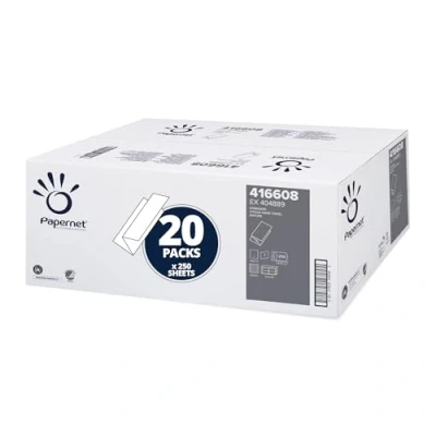 Afbeelding van Papernet Vouw papieren handdoeken, 421576, 1 laags, Huishoudelijk papier, Beige