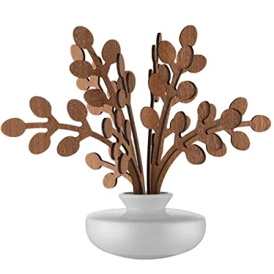 Afbeelding van Alessi The Five Season MW64 1S W Design Leaf Geurverspreider, porselein en mahonie, wit