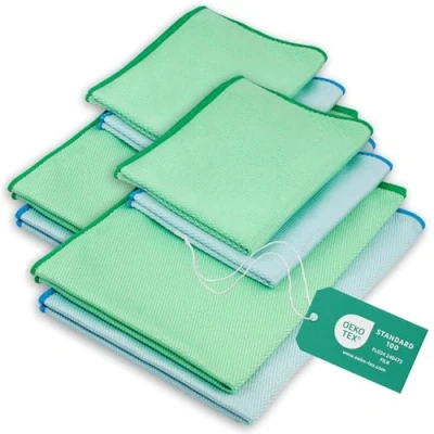 Afbeelding van ELEXACLEAN Raamdoek, streepvrij, microvezel glaspoetsdoek (8 stuks, 60 x 40 cm &amp; 30 cm)