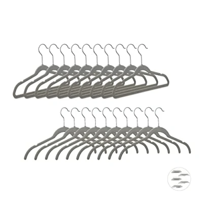 Afbeelding van Relaxdays kledinghanger fluweel broekhanger dun kleerhangers velvet draaibare haak Pak van 20