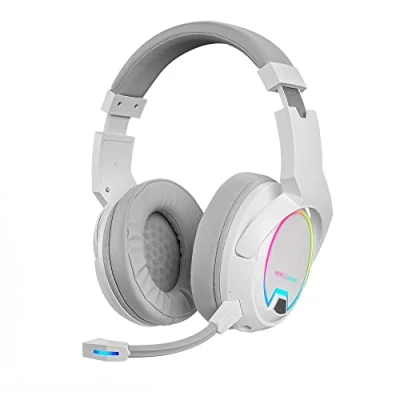 Afbeelding van MARSGAMING MHW100W Mars Gaming MHW100 Wit ARGB Flow Draadloze Headset Verwijder bare ENC Microfoon Ultralicht Actieve + Passieve Ruisonderdrukking Universele Compatibiliteit