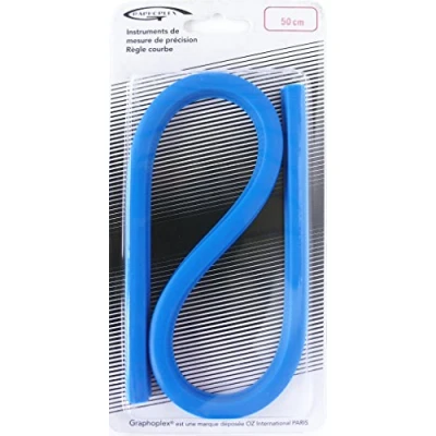 Afbeelding van Graphoplex Curvenliniaal, flexibel, blauw 50 cm