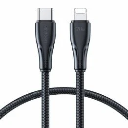 Afbeelding van Joyroom USB C naar Lightning kabel 25 cm Zwart geweven
