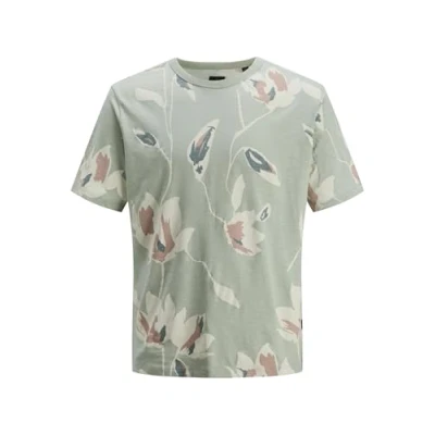 Afbeelding van Jack &amp; Jones Premium ALL OVER Print Rundhals Tshirt print, Heren, Maat: XXL, Aqua gray