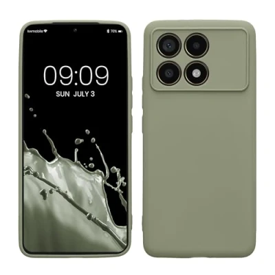Afbeelding van kwmobile telefoonhoesje geschikt voor Xiaomi Poco F6 Pro 5G Hoesje smartphone Precisie camera uitsnede In grijsgroen