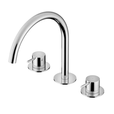 Afbeelding van HotBath Cobber inbouw wastafelmengkraan 3 gats CB033 Zwart chroom