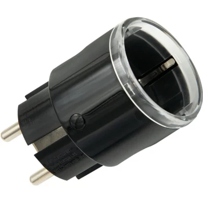 Afbeelding van Shelly Plug S MTR Gen3 zwart, Matter gecertificeerd smart stopcontact met prestatiebewaking en multicolor led display