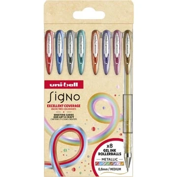 Afbeelding van Signo Metallic roller assorti, etui van 8 stuks