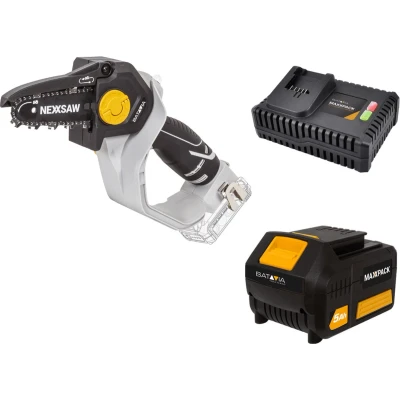 Afbeelding van Batavia Accu 18V Mini Kettingzaag Chainsaw 6&#039;&#039;Nexxsaw® Incl. 5.0 Ah Li ion / 4.0 Lader Maxxpack