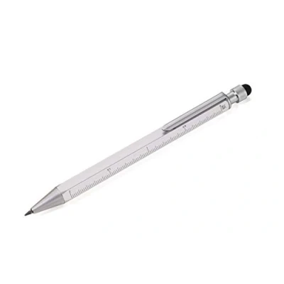 Afbeelding van TROIKA CONSTRUCTION Multitasking Print Potlood PIP23/SI Zilver Centimeter en inch liniaal 1:20 m 1:50 Schaal