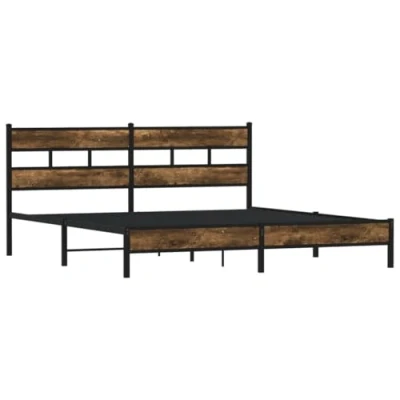 Afbeelding van vidaXL Bedframe zonder matras metaal gerookt eikenkleurig 180x200 cm