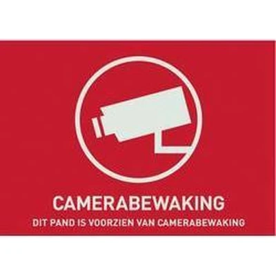 Afbeelding van ABUS AU1305 Waarschuwingssticker Camerabewaking Taal Nederlands (b x h) 74 mm 53