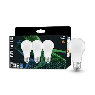 Afbeelding van BELLALUX LED lamp, E27 basis matte optiek,Koud wit (4000K), 806 Lumen, substituut voor 60W verlichtingsmiddel niet dimbaar, 3 Pak