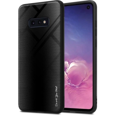 Afbeelding van Cadorabo Hoesje geschikt voor Samsung Galaxy S10e in OPAAL ZWART Beschermhoes gemaakt van TPU silicone Case Cover en achterkant gehard glas