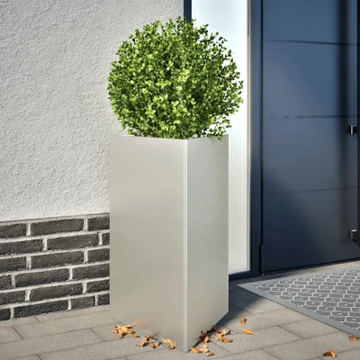 Afbeelding van vidaXL Plantenbak driehoek 50x43x75 cm roestvrij staal