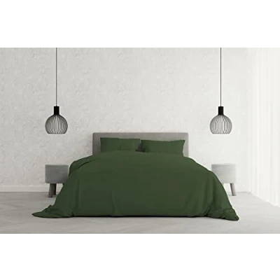 Afbeelding van Italian Bed Linen Elegant dekbedovertrek, donkergroen, dubbele, 100% microvezel.