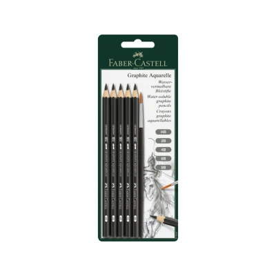 Afbeelding van Graphite 5 stuks + 1 penseel