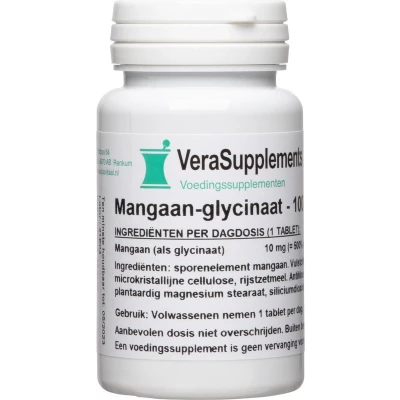 Afbeelding van VeraSupplements Mangaan Glycinaat Tabletten 100TB