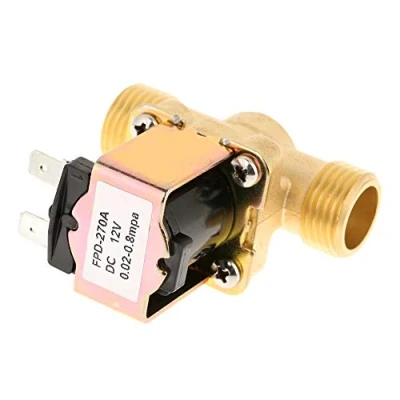 Afbeelding van magneetventiel messing, 1/2 inch DC 12 V magneetventiel, elektrisch van normaal gesloten waterinlaat doorstroomschakelaar, voor waterregeling