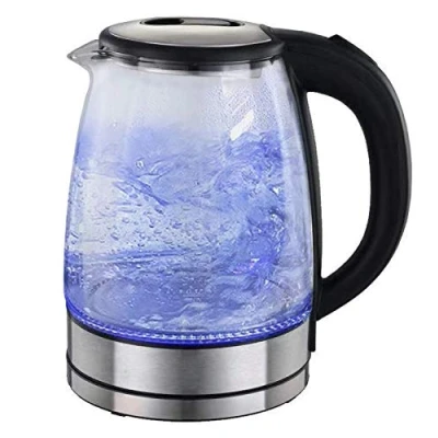 Afbeelding van BoBoHome Glazen Waterkoker Van 2.0 Liter Met Blauw Led Indicatielampje, Bpa Vrije Elektrische Droogkookbeveiliging En Automatische Uitschakeling, Snel Koken