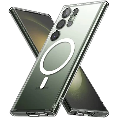 Afbeelding van Ringke Fusion Magnetic Compatibel met Samsung Galaxy S23 Ultra 5G Case, Anti Vingerafdruk Schokbestendig Hoesje MagSafe Matte Clear