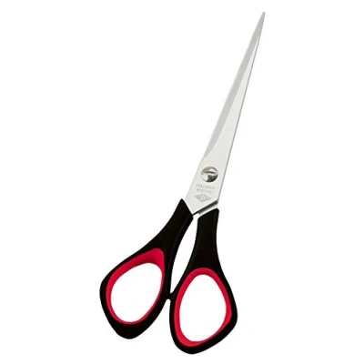 Afbeelding van Wedo 976651 Universele schaar (linkshandig, roestvrij staal, spits, kunststof softgrepen 16 cm) zwart/rood