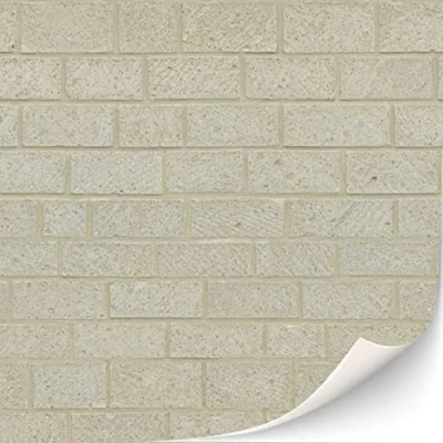 Afbeelding van 3 vellen zelfklevende baksteenmuur, wandbekleding voor poppenhuizen, schaal 1:12 (zandsteen baksteen)