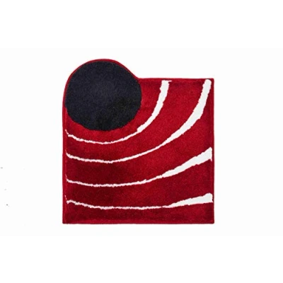 Afbeelding van Grund Designer badmat COLANI, Ultrazacht en absorberend, Antislip, 5 jaar garantie, Colani 2, WC sjabloon o.A. 60x60 cm, rood