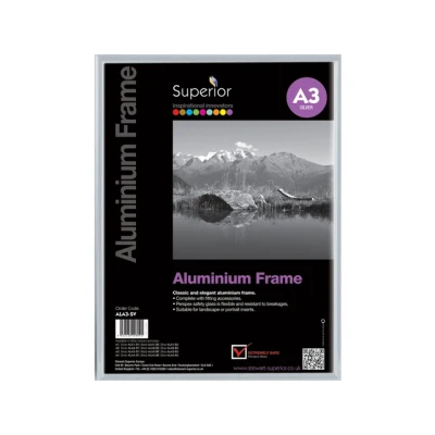 Afbeelding van Seco fotolijst A3 zilver geborsteld aluminium 11mm frame SE ALA3 SV