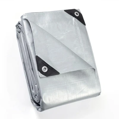Afbeelding van GUARD SHIELD Afdekzeil, zeildoek met ogen, 2 x m, 160 g/m², grijs, beschermend zeil, multifunctioneel waterdicht, scheurvast, uv gestabiliseerd, schimmelbestendig