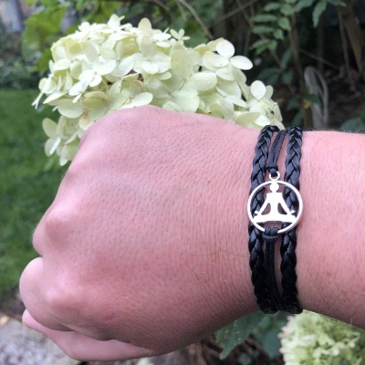 Afbeelding van Wellness House Veterarmband Zen Lotushouding Meditatie Unisex