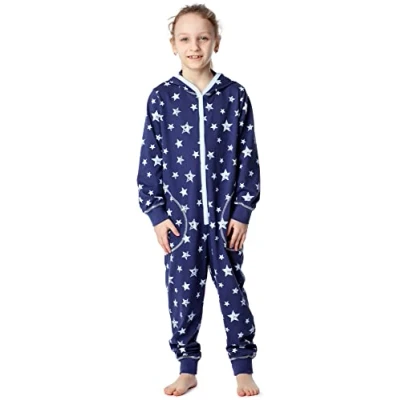 Afbeelding van Merry Style Kinder Pyjama ronde hals lange mouwen broek met zakken Katoen MS MS10 223 PJ Marineblau Sterne 122 128