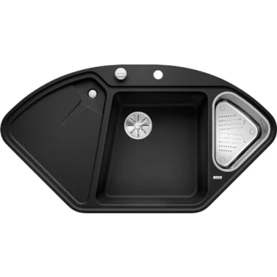 Afbeelding van Blanco Delta II F enkele spoelbak met spoeltafel en bijbak in antraciet 523670